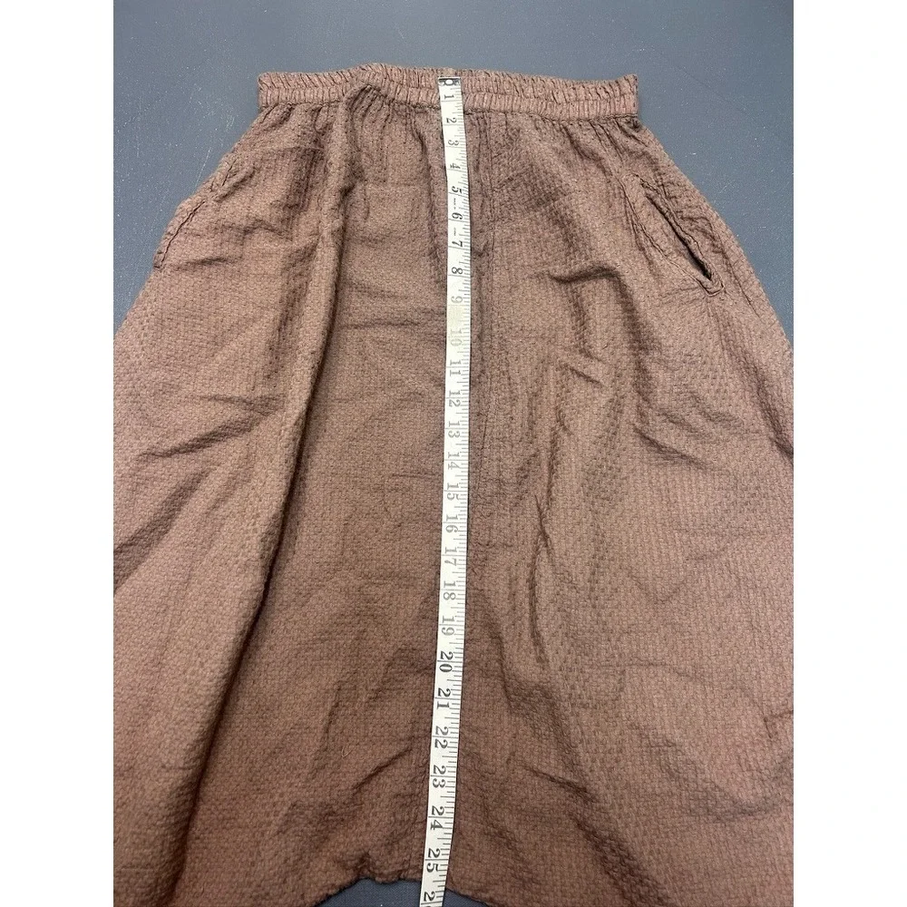 Cocoricooo Harem Pants Women's Medium Brown Textured Cotton Boho Lounge Elastic - Picture 5 of 8